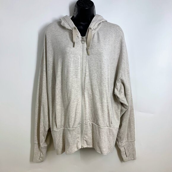 Athleta Women's Balance Stretch Heathered Full Zip Thumbhole‎ Sweatshirt Size XL - Picture 1 of 13